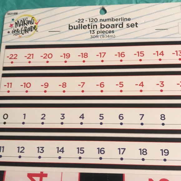 New Making the Grade -22 to 120 Number-line Bulletin Board Set 13 Pieces - Picture 2 of 4